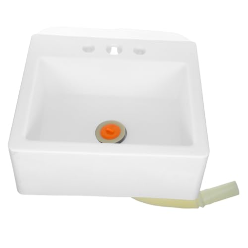 SEWACC Kleiner Wandhängender Badezimmer-waschbecken aus Kunststoff Platzsparendes Design ohne Bohren für Mietwohnungen Kleine Bäder und Duschbereiche von SEWACC