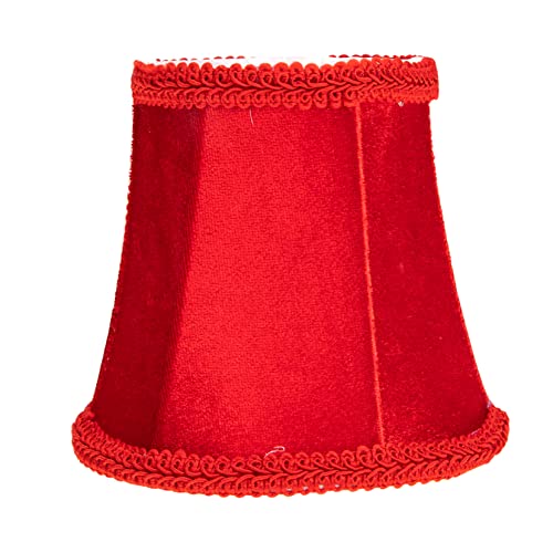 SEWACC Kronleuchter Lampenschirm Stoff Eleganter Deckenlampenschirm Rot Dekorative Lampenabdeckung für Hotel und Wohnzimmer Kompatibel Einfache Installation von SEWACC