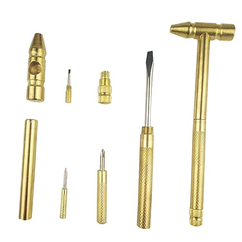 SEWACC Kupferbeschichtetes Schraubendreher Set mit Kleinem Hammer Multifunktional für Präzise Reparaturen Vanadiumstahlbits Magnetisch Tragbar für Elektronik Uhren DIY und Haushalt von SEWACC