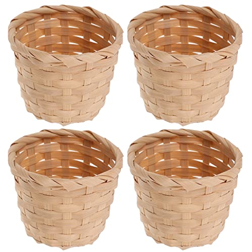SEWACC 10 Stück Mini-Gewebte Körbe Mini-Blumenkorb Aus Winziger Korb Bastelkörbe Picknickkörbe für Bastelarbeiten, Hochzeit Dekoration von SEWACC
