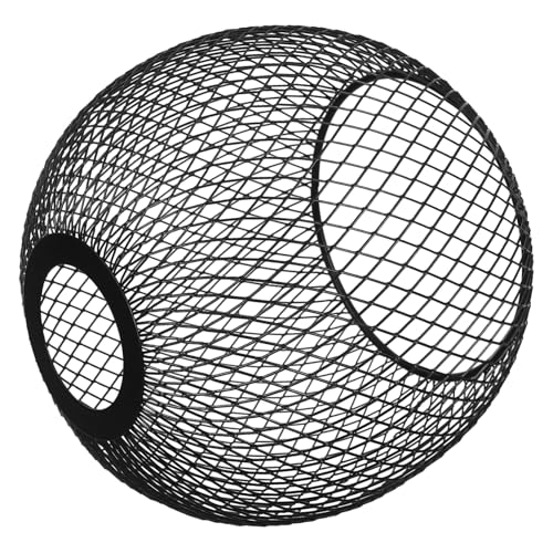 SEWACC Metall-käfig Lampenschirm Vintage Industrie-design Schwarzer Runder Drahtgitter-hängeleuchtschirm für Esszimmer Schlafzimmer Büro Stabiles Eisen Blendfreies Licht von SEWACC