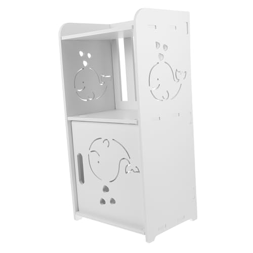 SEWACC Moderne Nachttisch mit Hohl Geschnitztem Design Kompakte Aufbewahrungslösung für Schlafzimmer Stabiler Kleiner Beistelltisch für Pflanzen und Nachttischlampe von SEWACC