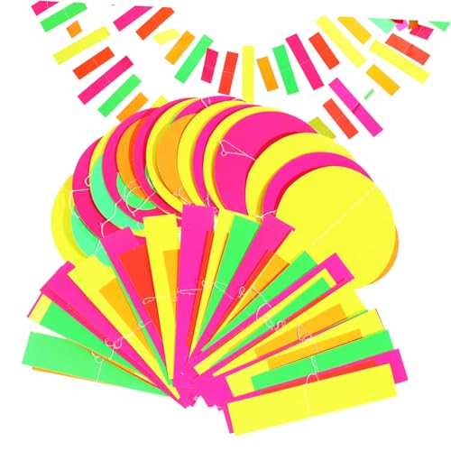 SEWACC Neon Partydeko mit Papier Luftschlangen Leichte Wiederverwendbare Spiralen für Geburtstagsfeier Frauen Vielseitige Hängende Dekoration für Wand Fenster Tür Installieren von SEWACC