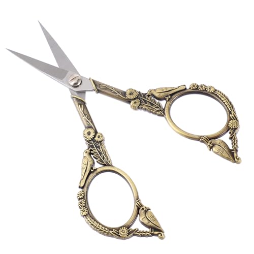 SEWACC Professionelle Schere mit Retro Vogel Design Rostfreier Spitze Klingen Ergonomischer Griff für Nähen Sticken Basteln und Präzises Schneiden Garn SEWACC Professionelle Schere mit Retro Vogel Design Rostfreier Spitze Klingen Ergonomischer Griff für Nähen Sticken Basteln und Präzises Schneiden Garn von SEWACC