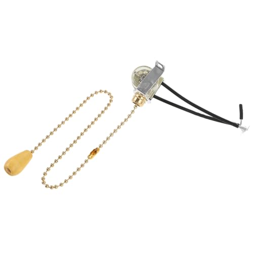 SEWACC Pull Chain Lamp Switch Gold Lichtschalter Ersatz für Badezimmer Lampenteile Langlebiger Zugschalter Einfache Installation Geeignet für Haushalts und Ausstellungsleuchten von SEWACC