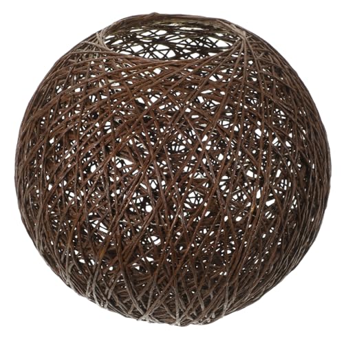 SEWACC Rattan Lampenschirm Boho Stil Geflochtene Ballform Deckenleuchte Lampenschirm Durchmesser Für Wohnzimmer Schlafzimmer Esszimmer von SEWACC
