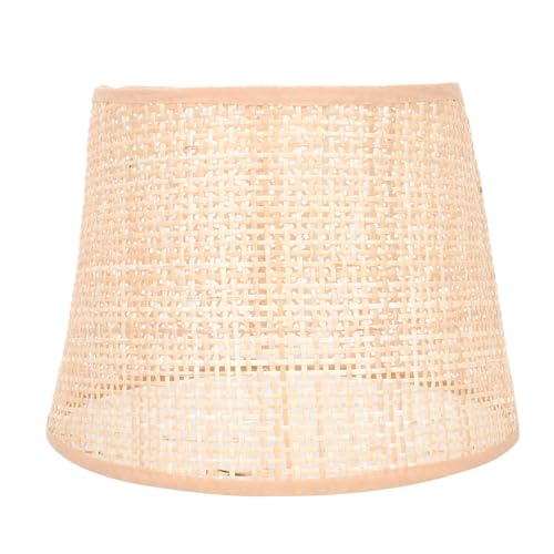 SEWACC Rattan Lampenschirm Förmig Geflochtenes Material Lichtabdeckung Nachttischlampe Schlafzimmer Wohnzimmer Dekorative Tischleuchte Ersatzschirm von SEWACC