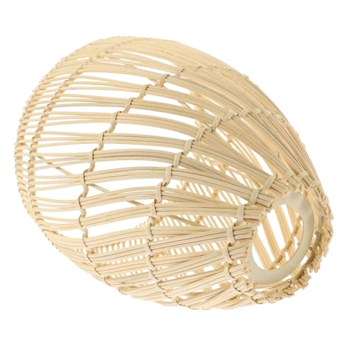 SEWACC Rattan Lampenschirm Handgewebt Pendelleuchten schirm Ø Rustikaler Boho stil Dekorativ für Wohnzimmer Schlafzimmer Esszimmer Moderner Kronleuchter ersatz von SEWACC