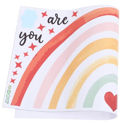 SEWACC Regenbogen Wandsticker Selbstklebend Abnehmbar Bunte Wandtattoos für Kinderzimmer Babyzimmer Wohnzimmer Deko mit Einzigartigem Muster zur Wärme und Stilgestaltung von SEWACC