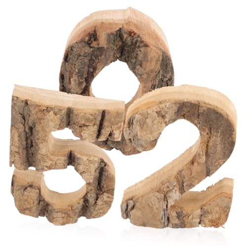 SEWACC Retro Holz Zahlen Deko Rustikale Wanddekoration aus Holz für Wohnzimmer Stilvolle Tisch und Wanddeko von SEWACC