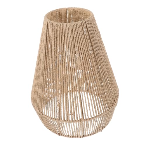 SEWACC Retro Lampenschirm aus Gewebtem Papierseil Pendelleuchte Lampenschirm Natürlicher Vintage Stil Stabile Struktur Vielseitig für Wohnzimmer Esszimmer Schlafzimmer Büro Geeignet von SEWACC