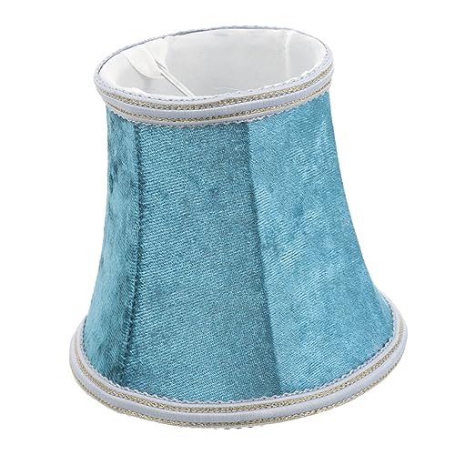 SEWACC Retro Stoff Lampenschirm Klein Romantischer Deckenlampen Schirm mit Blauem Samtbezug Eleganter Kronleuchter Lichtschutz für Wohnzimmer Schlafzimmer Essbereich von SEWACC
