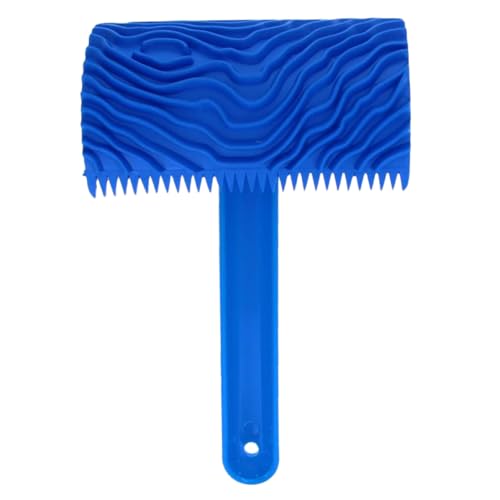 SEWACC Rubber Wood Grain Painting Roller Holzmaserung Werkzeug Langlebig Sicher Kreativer Wand Boden dekorationsroller Holzstruktur Malwerkzeug Blau von SEWACC