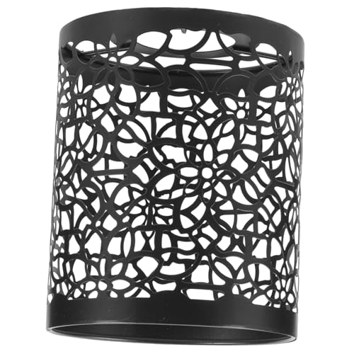 SEWACC Runder Metall Lampenschirm mit Hohlem Blumenmuster Zylindrischer Pendelleuchten Schirm Stabile Eisen Abdeckung für Deckenlampen Einfache Montage Geeignet für Wohnzimmer Restaurant von SEWACC