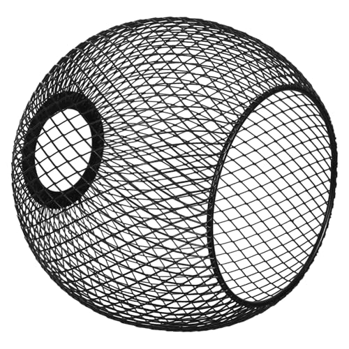 SEWACC Runder Metalllampenschirm Hohles Gitterdesign Kleine Vintage Hängelampe aus Eisen Robust und Leicht zu Reinigen für Schlafzimmer Esszimmer und Cafés Schwarz Ø von SEWACC