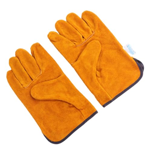 SEWACC Schutzhandschuhe aus Vollleder Hitzebeständig und Anti Verbrühung für Grill und Schweißarbeiten Robuste Kuhfell arbeitshandschuhe mit Guter Wärmeisolierung und Atmungsaktivem von SEWACC