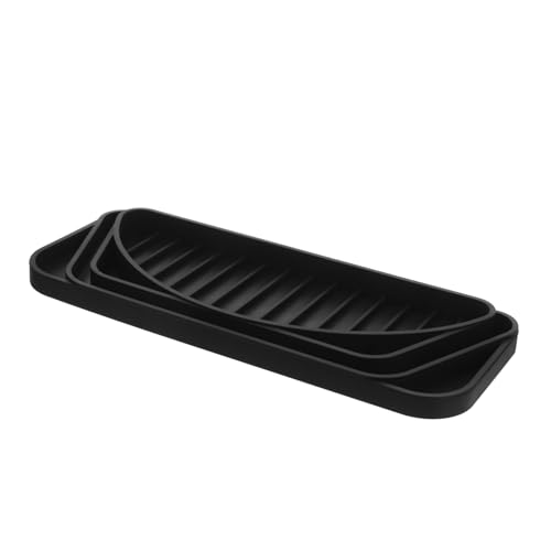 SEWACC Schwarze Silikon Tropfmatte für Kühlschrank Wasserauffangtablett Rutschfeste Temperaturbeständige Unterlage für Kaffeemaschinen Wasserspender und Barbereich Langlebig Vielseitig von SEWACC