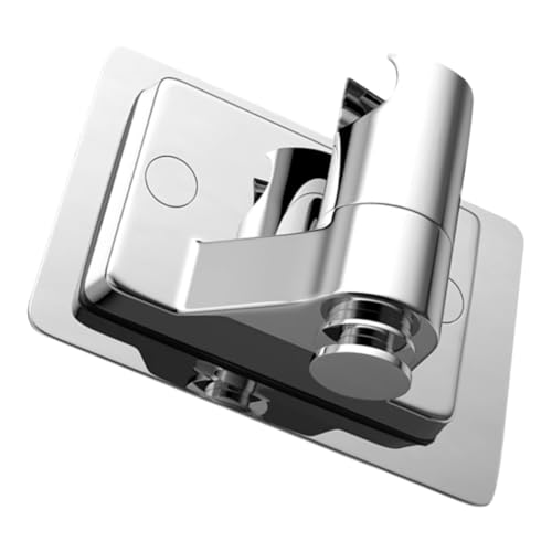 SEWACC Shower Head Holder ohne Bohren Selbstklebender Duschkopfhalter aus Abs Verstellbar Langlebig für Badezimmerwand Praktische Handbrause Halterung Einfache Montage Silberfarben von SEWACC