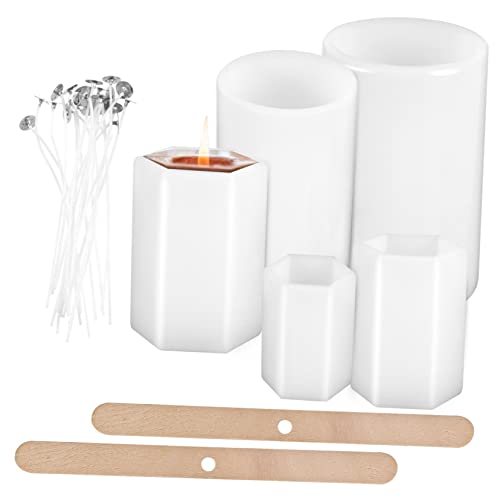 SEWACC Silikon Kerzenform Teilig mit Kerzendochten und Kerzendocht Haltern Antihaftbeschichtet für Diy Kerzenherstellung Leicht Entformbar Geeignet für Bastelprojekte und SEWACC Silikon Kerzenform Teilig mit Kerzendochten und Kerzendocht Haltern Antihaftbeschichtet für Diy Kerzenherstellung Leicht Entformbar Geeignet für Bastelprojekte und von SEWACC