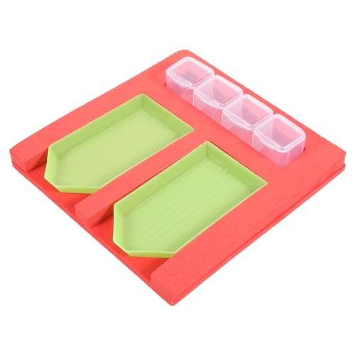 SEWACC Silikon Tablett Set für Diamantmalerei mit Grünen Sortierplatten und Transparenten Behältern und Langlebig Multifunktional für DIY Rhinestone Painting Zubehör Zuhause von SEWACC