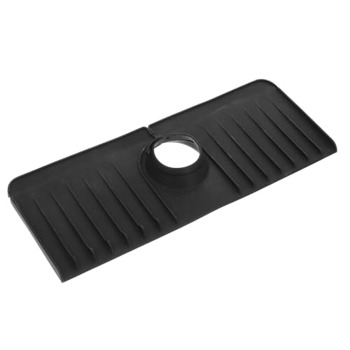 SEWACC Silikon Wasserhahnmatte Spritzschutz für Spülen Abtropfmatte für Küche und Badezimmer Wasserabsorbierendes Pad für Verschiedene Wasserhahn Designs Installieren Klein Schwarz von SEWACC