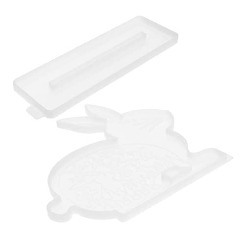 SEWACC Silikonform Hasenform für Resin Gießen Flexible DIY Ostern Tischdekoration Langlebige Resin Tischform mit Stand Geeignet für Bastelarbeiten und Hasenornamente von SEWACC