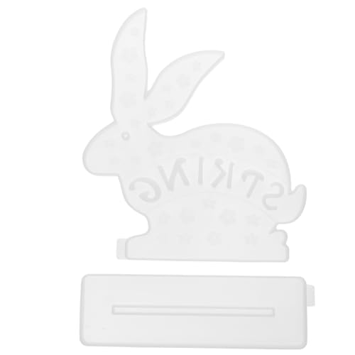 SEWACC Silikonform Osterhase DIY Resin Gießform mit Ständer für Desktop Ornament Große Flexible Hasenform zum Basteln und Dekorieren an Ostern Wiederverwendbar und Einfach zu Verwenden von SEWACC