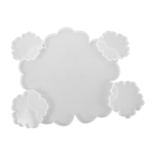 SEWACC Silikonformen für Harz Blumen-designs mit Großem Tablett und Kleinen Untersetzern Langlebige Wiederverwendbare Gießformen für DIY Epoxidharz-kunstwerke und Wohnaccessoires von SEWACC