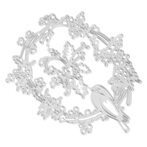 SEWACC Stanzformen Mit Vogelmotiv Blumen Vogel Zweigen Runder Rahmen Stanzformen Dekorative Schnittschablonen Für DIY-Karten Scrapbooking von SEWACC