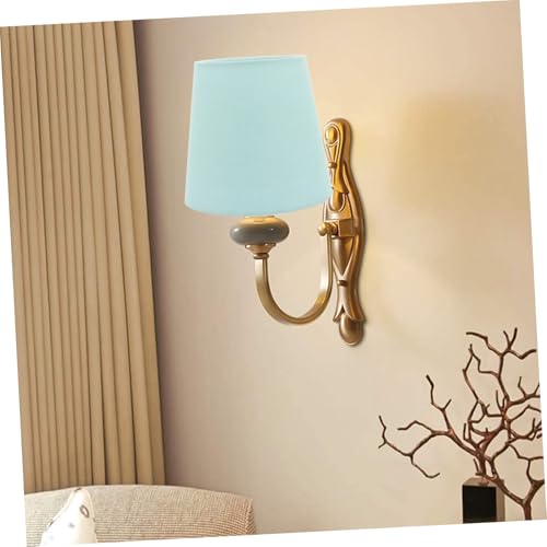 SEWACC Stoff lampenschirm Eisblau für Stehlampe und Wandlampe Modernes Design Schützende Abdeckung Geeignet für Wohnzimmer und Schlafzimmer Einfache Montage Dekorativer Lampenschirm für von SEWACC