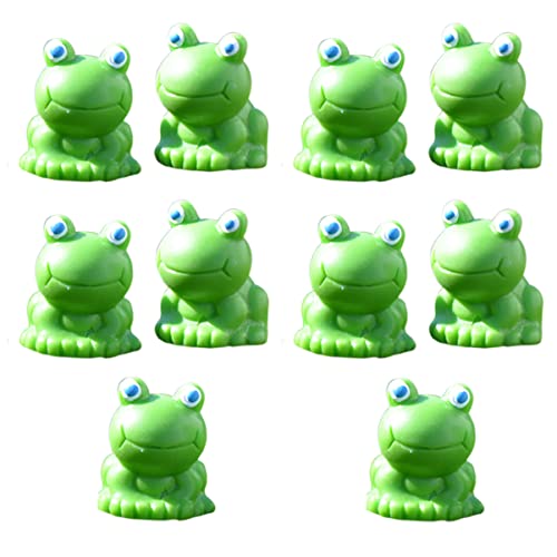 SEWACC Süßer Frosch Miniatur Figuren Tiere Modell Mini Garten Frosch Ornamente Blaue Augen Harz Fairy Garden DIY Handwerk Home Decorations 10 Stücke von SEWACC