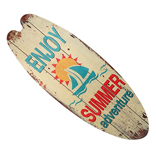 SEWACC Surfbrett Holzschild Außendekoration Hawaii Ornament Sommerdekoration Für Zuhause Surfbrett Hängedeko Surfbrett Wandschild Hängendes Surfbrett Deko Wandschmuck von SEWACC