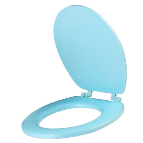 SEWACC Toilettensitz Deckel EVA Weich Gepolstert Waschbar Wiederverwendbar Komfortabel für Badezimmer Haushalt Reise Förmig Blau von SEWACC