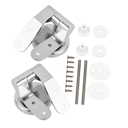 SEWACC Toilettensitz Scharnier Befestigungsset aus Zinklegierung Verstellbare Wc Sitz Scharniere mit Schrauben und Muttern Geeignet für Holz Metall und Kunststoff Toilettendeckel von SEWACC