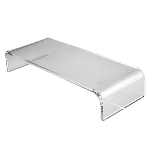 SEWACC Transparenter Acryl Monitor Riser Bildschirmhalter und Tastaturschutz Ergonomische Schreibtisch Monitorerhöhung für Laptop PC Platzsparender Computer Holder gegen Nacken und von SEWACC