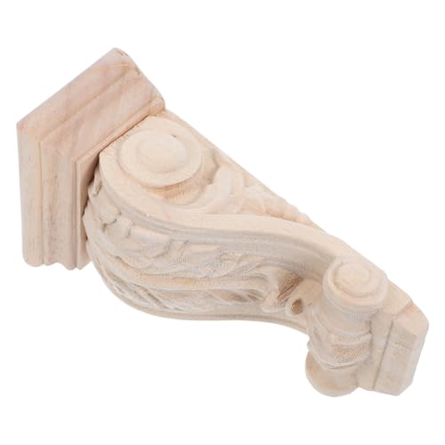 SEWACC Unbemalter Europäischer Holz konsolenträger mit Filigraner Schnitzerei Dekorativer Holz balkenstütze für Regale und Möbel Traditionelle Wandkonsole für Stilvolle von SEWACC