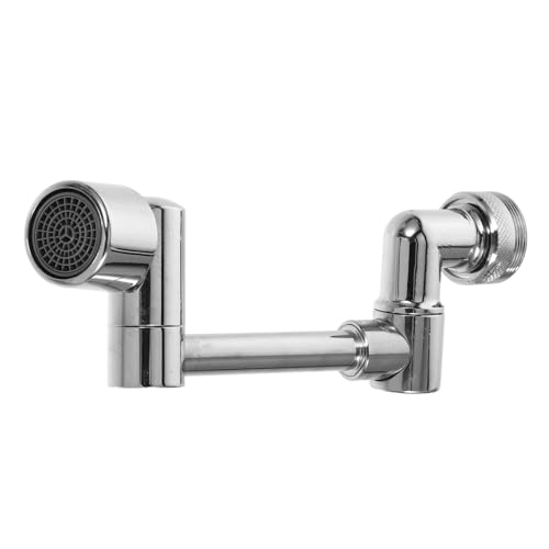 SEWACC Universeller Wasserhahnaufsatz mit Schwenkbarem Auslauf Kupferverlängerung mit Zwei Wasserstrahlarten Spritzschutzfunktion für Waschbecken Flexibel Verstellbarer Spültischadapter von SEWACC