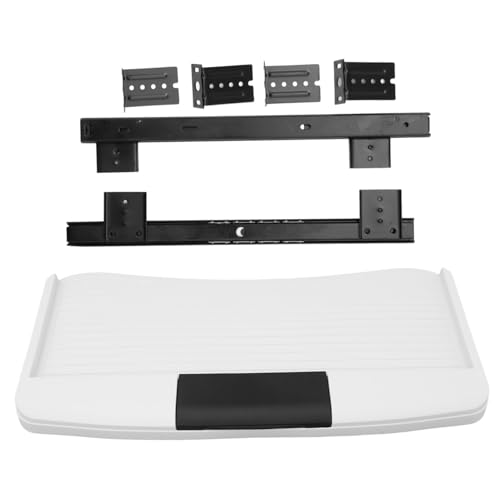SEWACC Verstellbare Tastaturablage mit Geräuschlosem Schiebesystem Ausziehbare Schublade für Schreibtisch Schwarze Führungsschienen Platzsparende Laptop Halterung für Büro und Home von SEWACC