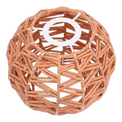 SEWACC Vintage Deckenlampenschirm aus Kunststoff im Rattan Look Handgewebter Lampenschirm für Pendelleuchte Geeignet für Küchen Esszimmer Cafés und Wohnräume Einfache Langlebig und von SEWACC
