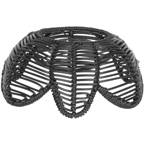 SEWACC Vintage Lotusform Lampenschirm aus Imitations Rattan Deckenlampen Abdeckung Einfach zu Montieren Eleganter Geflochtener Look für Restaurant Wohnzimmer Bar und Flur von SEWACC