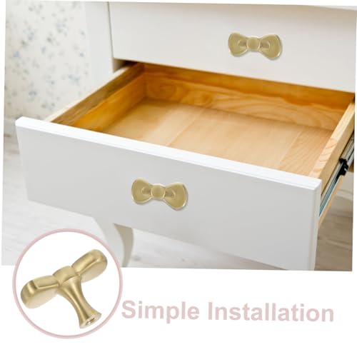 SEWACC Vintage Messing Schubladengriff Bowknot Design Einloch Montage Langlebiger Verblassungsresistenter Türgriff für Schlafzimmer Kleiderschrank und Kommode Goldfarbene von SEWACC