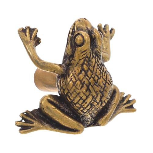 SEWACC Türgriff Aus Messing Vintage Stil Frosch-design Schubladenknopf Antik Messing Schrankgriff Dekorative Einloch-beschläge Chinesischer Feng-shui-griff Für Kommode Und Schrank von SEWACC