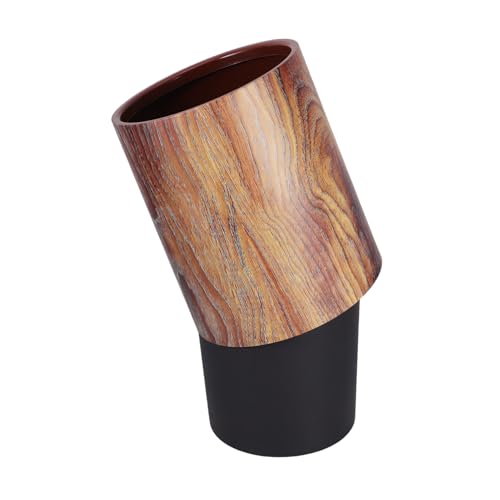 SEWACC Vintage Mülleimer Holzmaserung Offener Abfalleimer Rustikaler Runder Papierkorb für Büro Badezimmer Küche Wohnzimmer Langlebig und von SEWACC