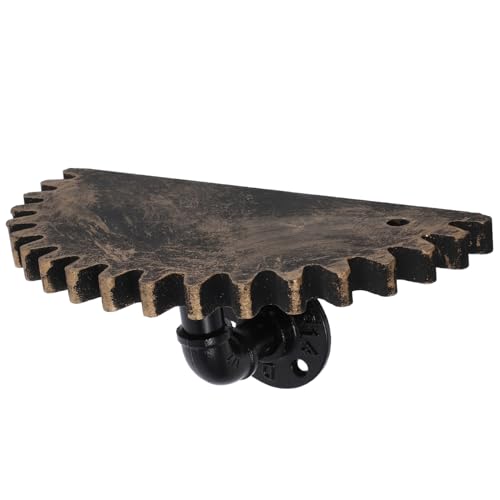 SEWACC Vintage Schwebendes Wandregal aus Robustem mit Wasserrohr und Zahnraddesign Industrieller Retro Schwere Lasten Tragend als Dekoratives Eckregal und Raumteiler für Wohnzimmer und von SEWACC