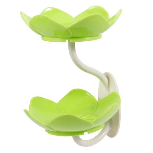 SEWACC Wandmontierte Seifenschale mit Ablauf Zweilagiger Kunststoff Seifenhalter für Badezimmer Modernes Design Frischgrün Wassersparend Schnelltrocknend Platzsparend und Langlebig von SEWACC