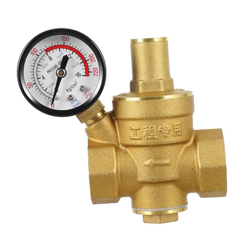 SEWACC Wasserdruckminderer aus Messing mit Manometer Präzise Druckregelung für Hauswasser Geeignet für Wasserfilter Solaranlagen Gasheizer und Wasserhähne von SEWACC