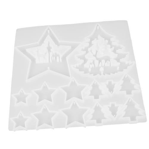 SEWACC Weihnachtsanhänger Silikonform DIY Weihnachtsbaum Stern Gießform Wiederverwendbar Flexibel Robust für Resin Basteln von SEWACC