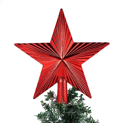 SEWACC 2St weihnachtsbaumspitze Stern Tannenbaum Christbaum kleine Weihnachtsbaumspitze Tischdekoration Weihnachtsdekorationen Ornament Baumwipfel-Dekor Weihnachtsschmuck Pentagramm rot von SEWACC