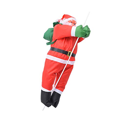 SEWACC Weihnachtsmann Figur Kletternder Weihnachtsmann 100Cm Weihnachtsmann Klettert auf Strickleiter Ornament Weihnachtsanhänger für Weihnachtsbaum Party Dekorationen Weihnachten Dekoration von SEWACC