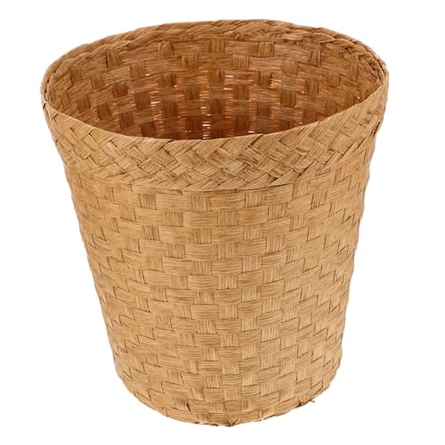 SEWACC Wicker Trash Basket Geflochtener Abfallkorb Rustic Stil Eleganter Müllbehälter Vielseitig Nutzbar Für Haushalt Papierkorb Und Aufbewahrung von SEWACC